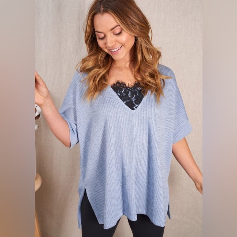 Lace It Up Top Oversized Med but fits up to XL NWT